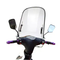 Universal Motorcycle Windshield 18x16.7inch Clear Large Windscreen Compatible with Motorcycles Electric Cars Scooters E-Bike