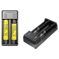 NITECORE Charger Baterai 2 Slot 18650 21700 Li-Ion IMR with LED Light - UI2 IH Hitam