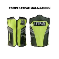 SF Tactical Rompi Satpam Jala Jaring Rompi Warna Hijau Stabilo Anti Angin HITAM LIST HIJAU XL