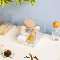Dekoruma HIOKI Kotak Penyimpanan Laci 2 Drawer / Drawer Penyimpanan / Kotak Makeup Susun 2