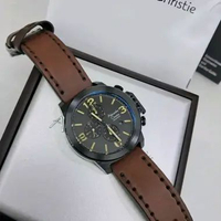 JAM TANGAN PRIA ALEXANDRE CHRISTIE CHRONOGRAPH ORIGINAL BROWN BLACK DIAL YELLOW 6280 AC 6280 AC6280 