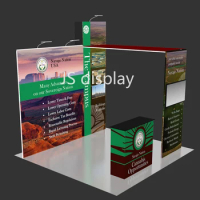 10ft Portable Fabric Trade Show Display Booth Exhibits All Included Counter Spotlights TV Bracket