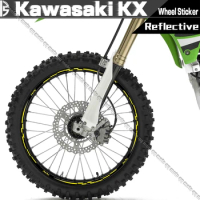For Kawasaki KX 450 250F 2020-2021 21 19 Motorcycle Wheel Sticker Decal Reflective Motocross Rim Stripe Tape Hub Accessories