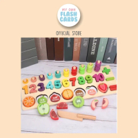 Wooden Counting and Cutting Toy - Mainan Edukasi Puzzle Montessori