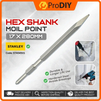 STANLEY 17 X 280MM Hex Shank Moil Point untuk Impact Hammer 1pcs Mata Serbaguna Tugas Berat Mata Pec