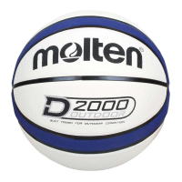 【MOLTEN】12片深溝橡膠7號籃球-室外 戶外 7號球 訓練 白藍黑(B7D2005-WB)