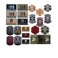 Reflective Spartan Magic Sticker Badge Power Medical Glow-in-the-Dark Pack Sticker Badge PVC Armour Military Embroidery Patch