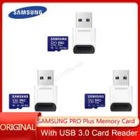 Samsung Pro Plus Memory Card With USB 3.0 Reader 512GB 256GB 128GB V30 High Speed Class 10 TF Card A2 UHS-I U3 Micro SD Card