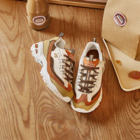 Skechers Shoes for Women "TRACK" Milk Tea Bear Autumn Retro Light Sports Casual Shoes Platform Panda Chunky Snaekers