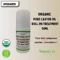 Natural & Co ORGANIC Pure Castor Oil Roll On Treatment. HEXANE FREE. COLD PRESSED (50ml) essential  