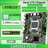 X79D2.0 Motherboard Kit with E5 2696V2 Processor And DDR3 REG 1*16G=16GB Memory 256GB NVME SSD LGA2011 M.2 SATA3.0 Xeon