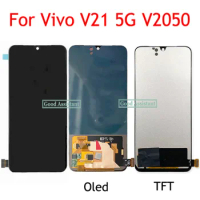 AMOLED / TFT Black 6.44 Inch For Vivo V21 5G V2050 LCD Display Screen Touch Digitizer Assembly Replacement