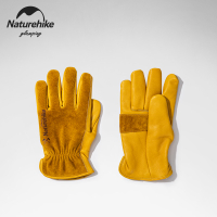 Naturehike ถุงมือหนัง สีเหลือง กันสึกหรอ สําหรับตั้งแคมป์ ทํางานกลางแจ้ง