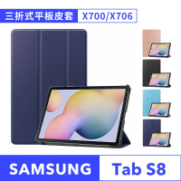 JHS SAMSUNG Galaxy Tab S8/S7 旋轉皮套X700 X706 T870 T875 T876(送亮面貼+指環扣Tab S8/S7)