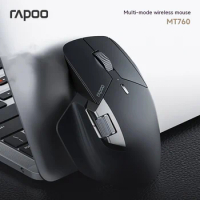 Rapoo Mt760 Rechargeable Multi-mode Wireless Mouse Ergonomic 4000dpi Easy-switch Up To 4 Devices Bluetooth Mouse Office Mice