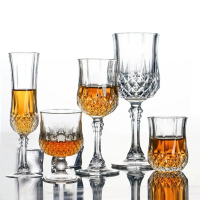 A Like 1pcs Crystal Glass Red Wine Cup Home Water Cups Teacup Engraved Wine Glass Bar Whisky Cups J