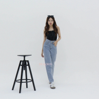X25 Demorin  Celana Jeans Wanita Boyfriend Bawahan Cewek High Waist Korean Jeans Non Stretch Highwai