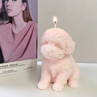 Large Dog Candle Mold Animal Teddy Puppies Soy Wax Silicone Mould Puppy Dog Lover Home Decor