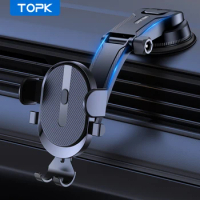 TOPK Car Phone Holder Stand Gravity Dashboard Phone Holder Mobile Phone Support Universal For iPhone 13 12 11 Xiaomi Samsung