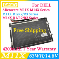 New PT6V8 Laptop Battery For DELL Alienware M11X R1 R2 R3 M14 R1 R2 R3 X8P6X6 08P6X6 T7YJR P06T P18G 8P6X6 P18G001 P06T002