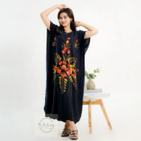 ARJUNOSTORE99 Daster Lowo Cabut Lukis Kain Tebal LD 130 Bunga Musim panas Musim dingin Busui Ibu Ray