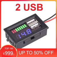 Volt Meter Indikator Level Baterai Aki Accu Handphone Android Aplle Voltage 2 USB Display Volt Meter