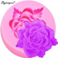 M108 Rose 3D Candle Soy Wax Mould Scented Handmade Silicone Mold Plaster Resin Clay Diy Craft Home Decoration