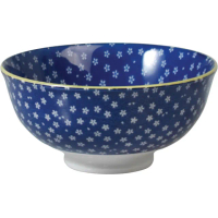 【Rex LONDON】瓷製餐碗 小花藍12cm(飯碗 湯碗)