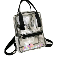 Tas ransel multipungsi tas mika PVC tas transparan