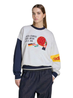 เสื้อสเวตเตอร์ผู้หญิง คอกลม Sweden World Cup รุ่น KD7771 สี Light Grey Heather / Night Indigo / Bold