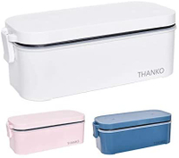 【日本代購】THANKO 電飯煲小型單人用超高速便當盒電飯煲白色/櫻花色/藍色(白色)