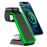 15W Wireless Charger Station For Apple Watch iPhone 12 13 Pro Max 11 XS Max X XR 8 AirPods Pro 2 Desk Fast Wireless Charging Pad
