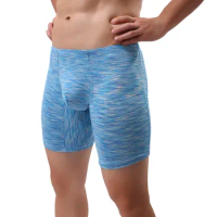 Man Long Boxer Underwear for Men Trunks Sexy Underpants Men's Boxer Shorts Bulge Pouch Sports Fitness Shorts Night Sleepwear