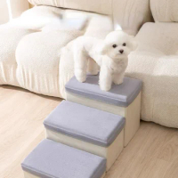 Non-Slip Dog Steps Ladder Sofa Chair Stair Portable Foldable Pet Stairs For Small Dog Cat Pet Ramp Ladder Removable Supplies