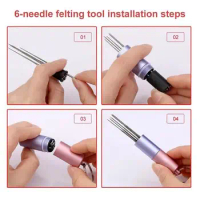 Felting Needle Tool Wool Felt Needle Punching Pen Punching Felting Needle Pen with 6 Needles for Needle Felting Stitching Felt