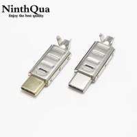 50set Usb 3.1 Type-C Solder Pcb Connector 24Pin Usb Port Usb C Male Plug Connector With Long Metal Housing Cover