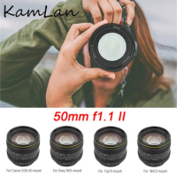 KamLan 50mm f1.1 II APS-C Large Aperture Camera Lens Manual Focus For Canon Sony Fuji M4/3 Olympus P