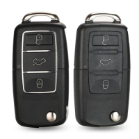 jingyuqin 3 Buttons Remote Car Key Flip Folding Key Shell Case For Volkswagen Vw Jetta Golf Passat Beetle Skoda Seat Polo B5