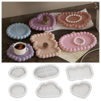 6pcs Flexible Silicone Tray Molds Epoxy Resin Jewelry Storage Plate Mold Practical Cup Mould for Craft Lover