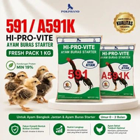 591 / A591K HI-PRO-VITE Pakan Ayam Buras Starter 1kg | Pakan Anak Ayam Kampung 0-2 Bulan | Protein 1