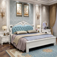 Childrens Frame Double Bed Luxury King Size Baby Kids Frame Double Bed Matress Princess Letto Matrimoniale Bedroom Furniture