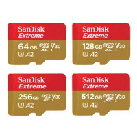 SanDisk Extreme microSD 1TB 512GB 256GB Memory Card A2 U3 UHS-I Cards USB3.0 4K Flash micro SD Card for Camera GoPro DJI drone