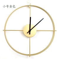 現代簡約圓形鐵藝靜音掛鐘 客廳臥室創意裝飾鐘表 北歐輕奢時鐘