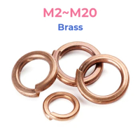 GB93 Brass Split Spring Washer M2 M2.5 M3 M4 M5 M6 M8 M10 M12 M14 M16 M18 M20 M22 Copper Pad Spring Lock Washer Anti-loose