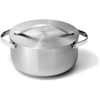 Stainless Steel Dutch Oven (4.5 Qt) - 5-Ply Stainless Steel - Oven Safe &amp; Stovetop Agnostic - Non Toxic, PTFE &amp; PFOA Free