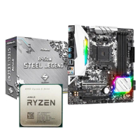 AMD Ryzen 5 3600 R5 3600 CPU + ASROCK B450M STEEL LEGEND Motherboard Suit Socket AM4 All New but without cooler