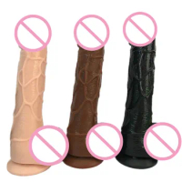 7.5 inches 3color realistic dildo sex toys for woman strong suction cup black dildo,flexible fake penis textured shaft.