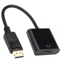 【UniSync】DisplayPort公轉HDMI母訊號連接線 黑/15CM
