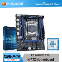 HUANANZHI X99 P4F LGA 2011-3 XEON X99 Motherboard with Intel E5 2678 V3 Support DDR4 RECC memory combo kit set NVME SATA