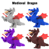 MOC Creator Medieval Dragon action Figures Model Building Blocks Bricks Collection Brinquedos DIY legoinglys Toys